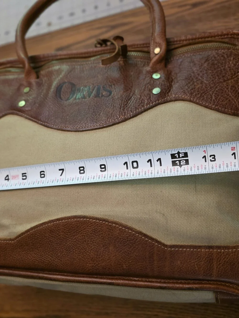 Vintage Orvis Canvas & Leather Messenger Bag‎ Briefcase Laptop Bag with Strap